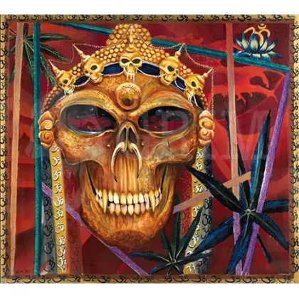 Hoogwaardige full colour print van Skull kunstwerk op een canvasdoek opgespannen op houten lijst