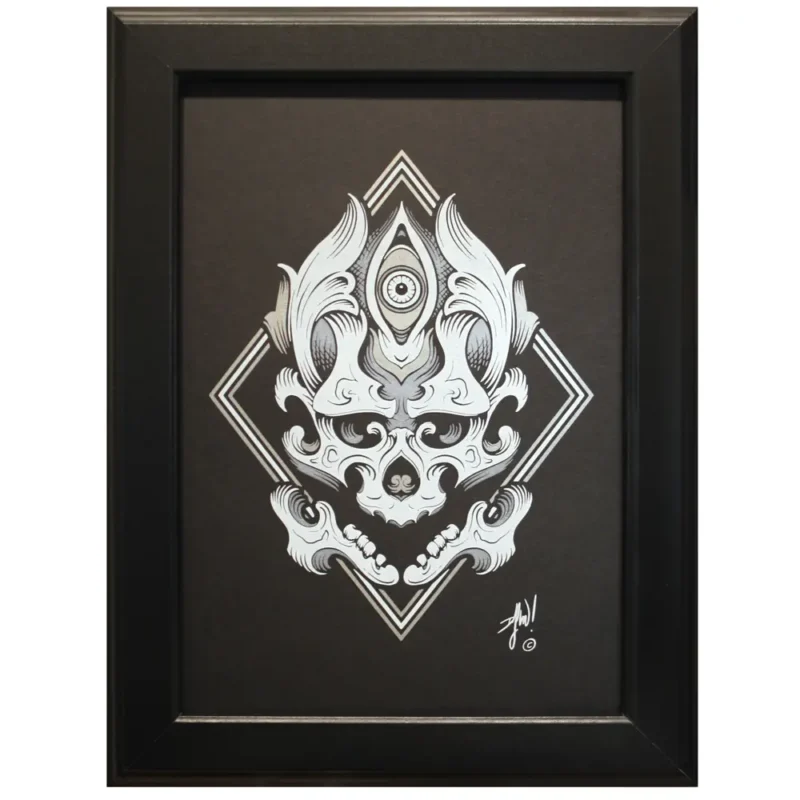 GRIM_Dick_Jason_Meijer_Skull_A4print_frame